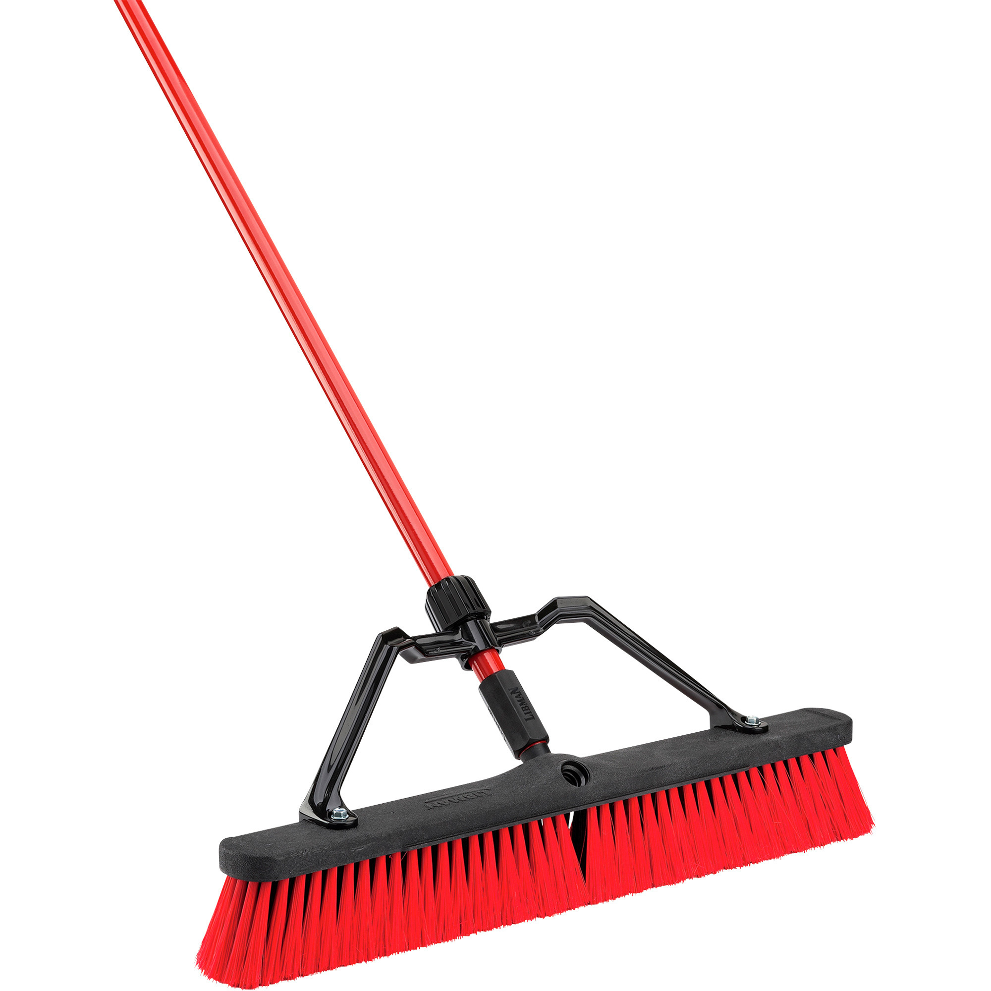 Libman 24in. Multi-Surface, Heavy-Duty Push Broom, 3-Pack Case, 60in.L Handle, Model# 823003